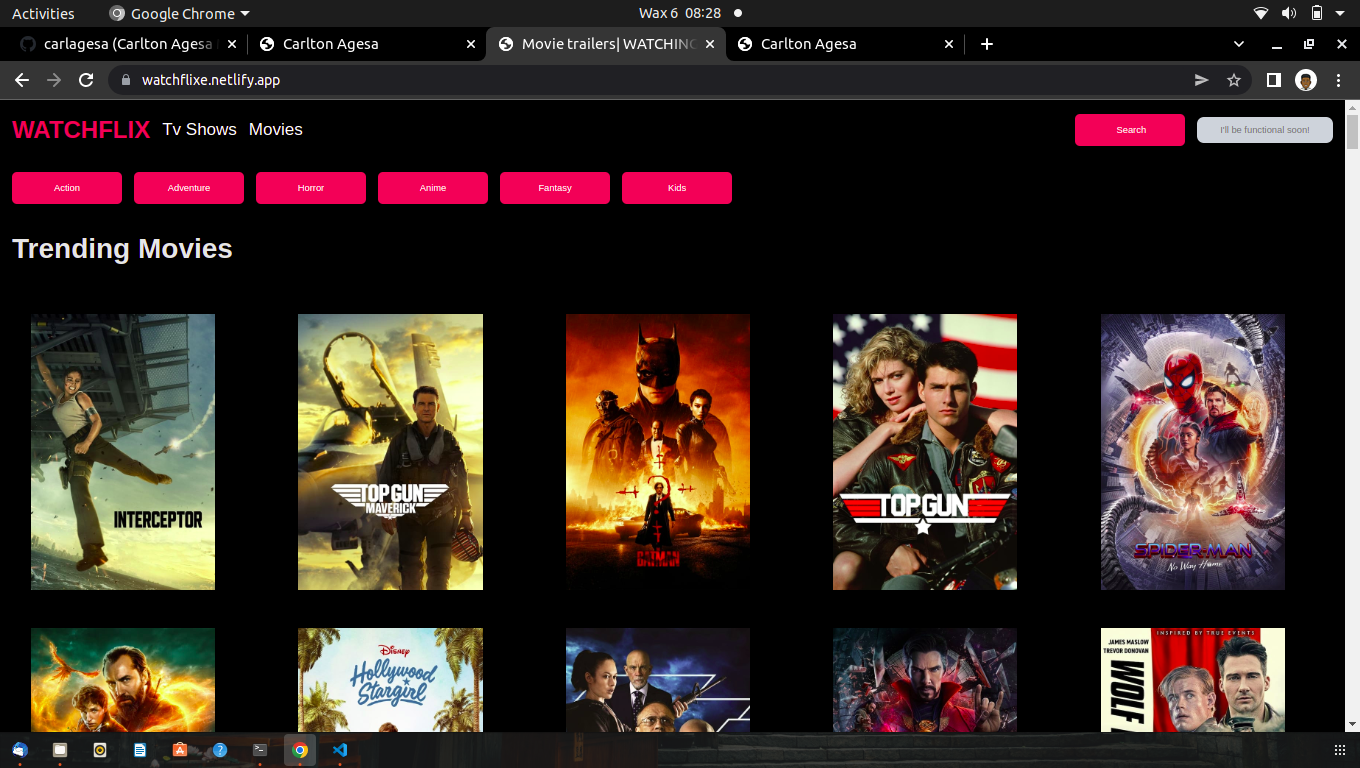 image of moviematrix webapp